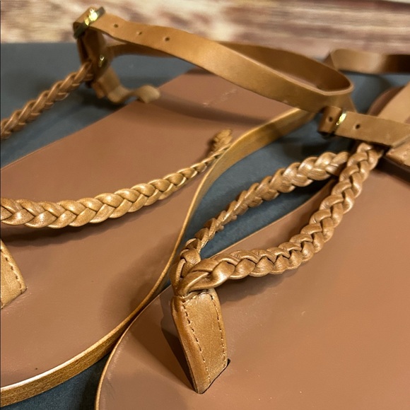 NWOT Jenni Kayne Genuine Leather Braided Tan Sandals | Size 41 / 10 - Picture 10 of 11